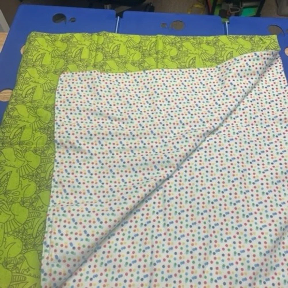 Handmade Baby Blanket Jungle Polka Dot Fleece Unisex Reversible 39.50